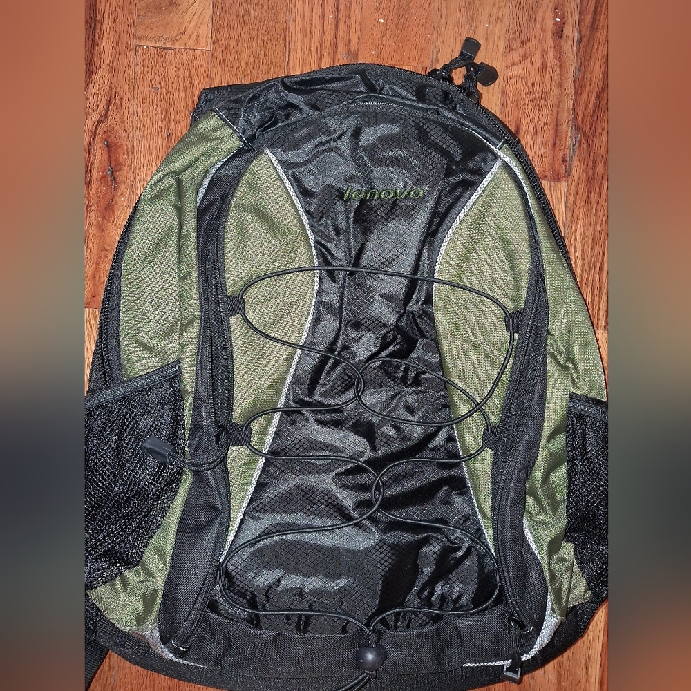 Lenovo Olive Green & Black Jacket-Style Backpack